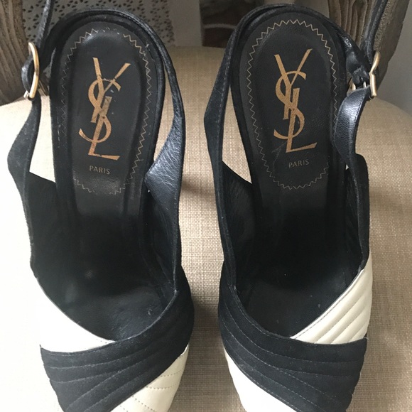 Yves Saint Laurent (YSL) Suede Platform Heels - Picture 5 of 8